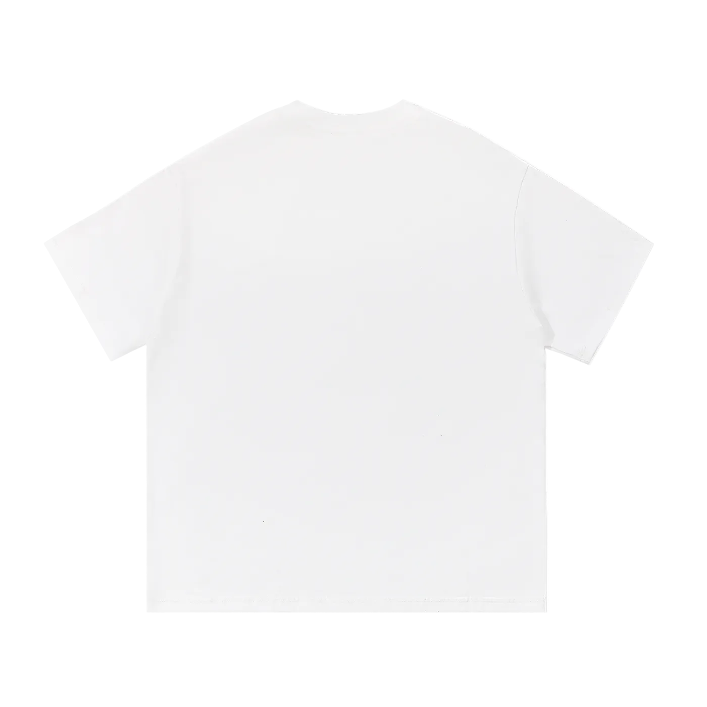 Plain white crew neck t-shirt back view, minimalist design, soft cotton fabric