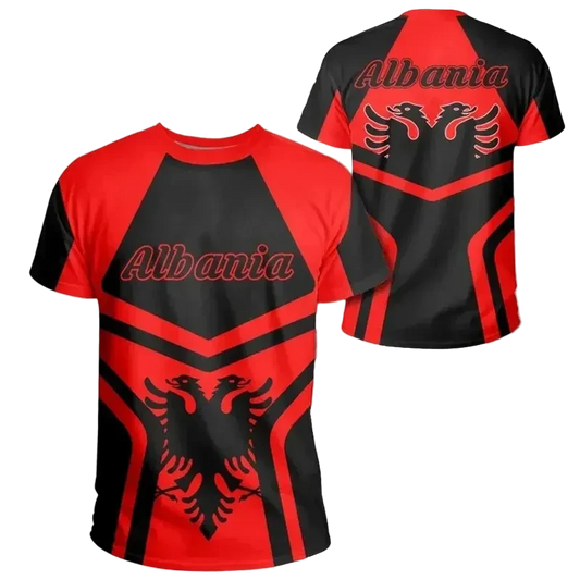 Albania Eagle 3D Graphic Tee, red and black - SupremX-Eagle
