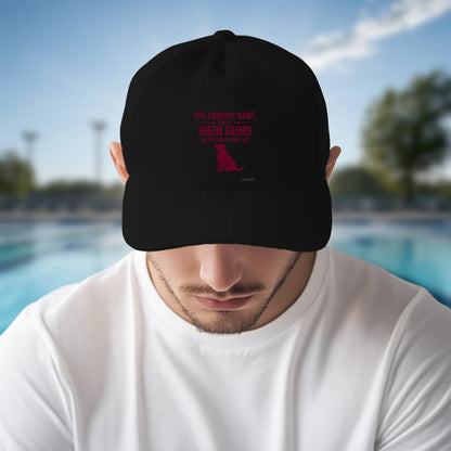 Ich arbeite hart Hunde-Cap, Schwarz - SupremX-Eagle