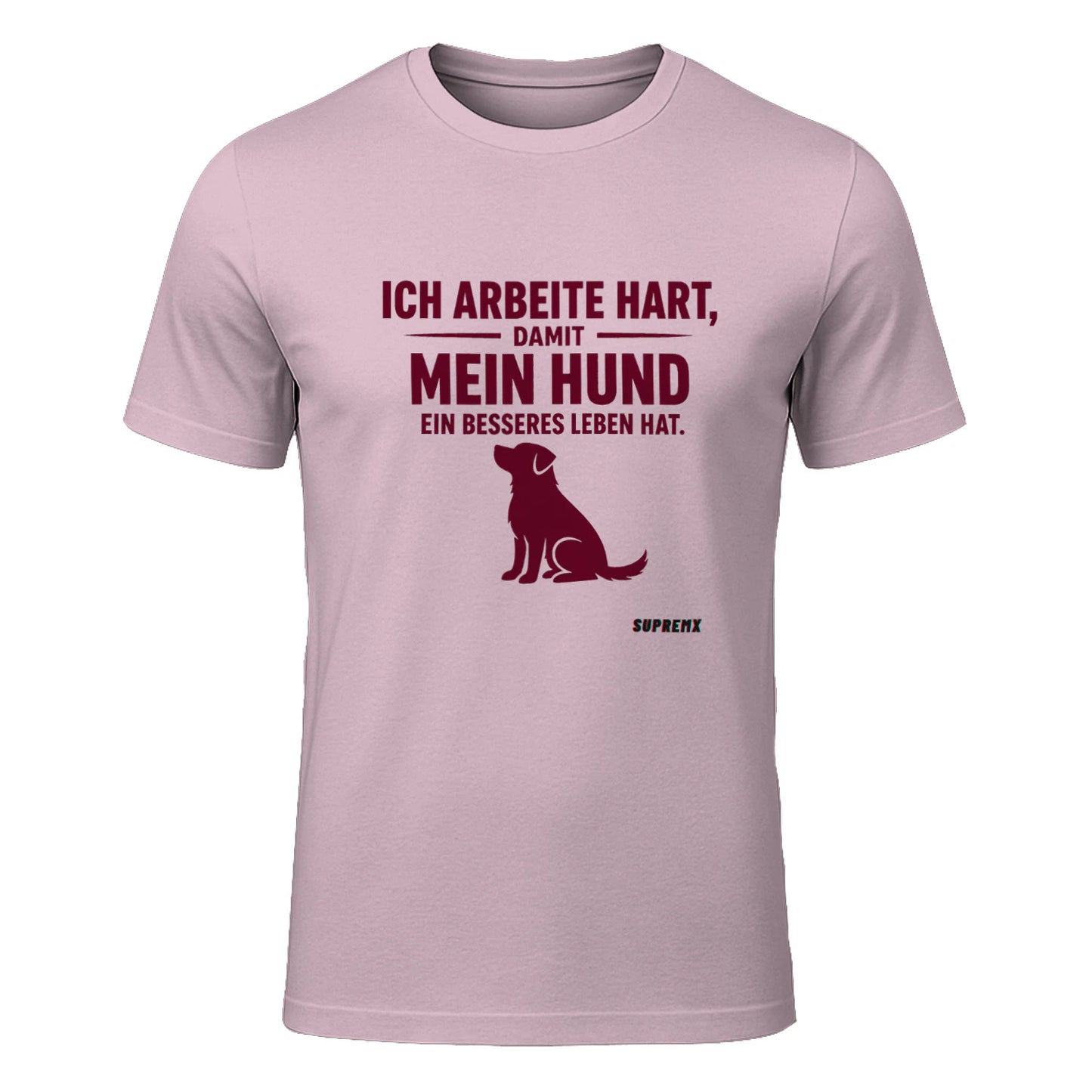 Ich arbeite hart Hunde-T-Shirt, Rosa - SupremX-Eagle