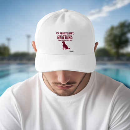 Ich arbeite hart Hunde-Cap, Weiss - SupremX-Eagle