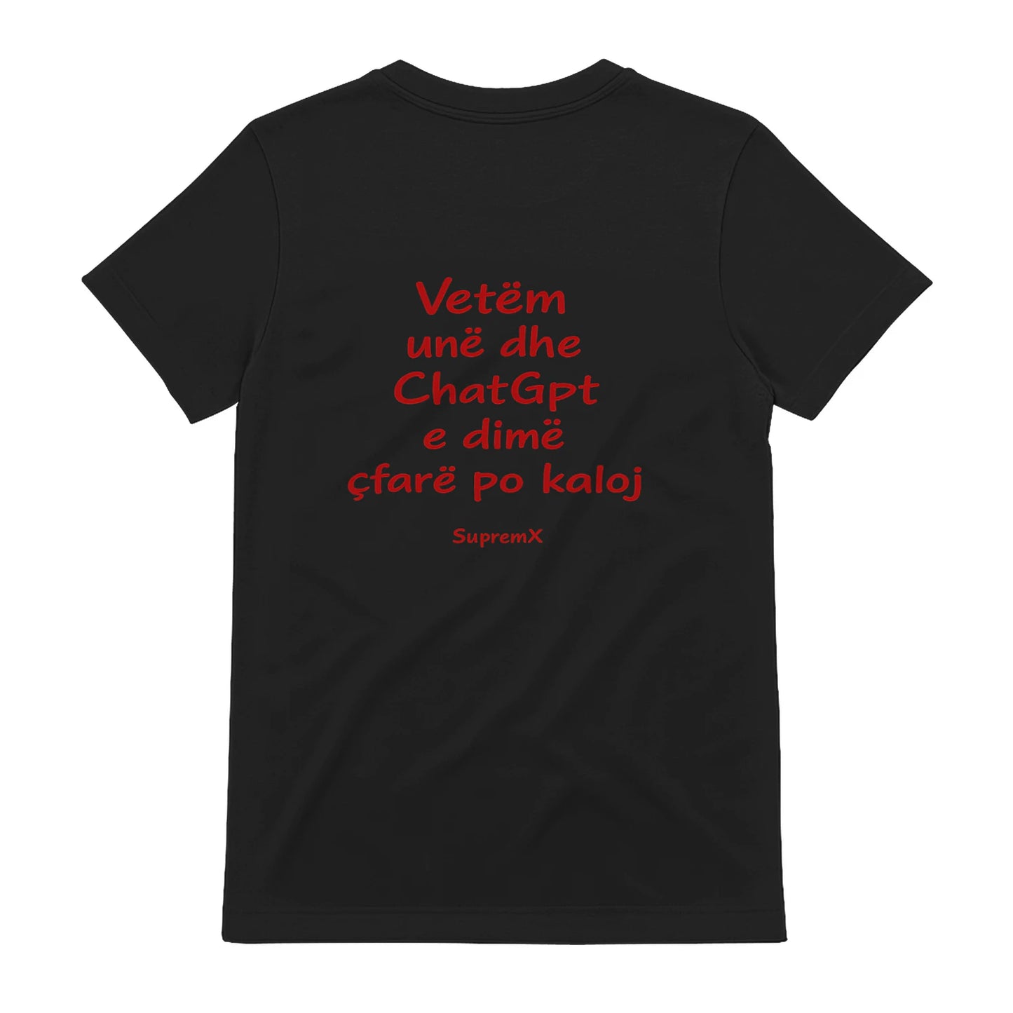 Vetem une dhe ChatGPT t-shirt, Black - SupremX-Eagle