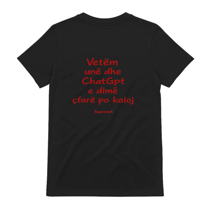 Vetem une dhe ChatGPT t-shirt, Black - SupremX-Eagle