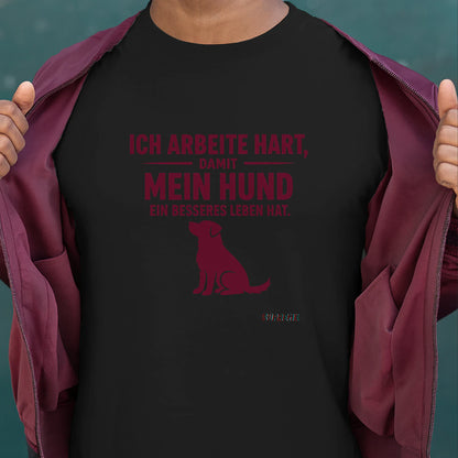 Ich arbeite hart Hunde-T-Shirt, Schwarz - SupremX-Eagle