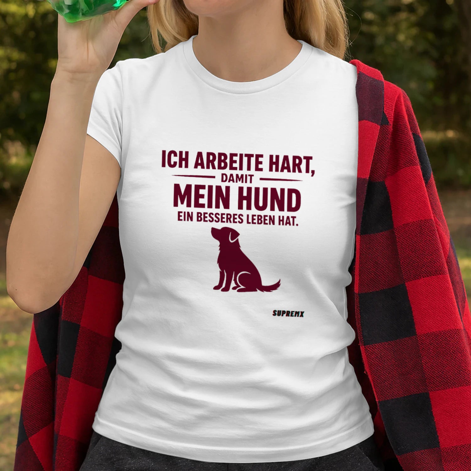 Ich arbeite hart Hunde-T-Shirt, Weiss - SupremX-Eagle