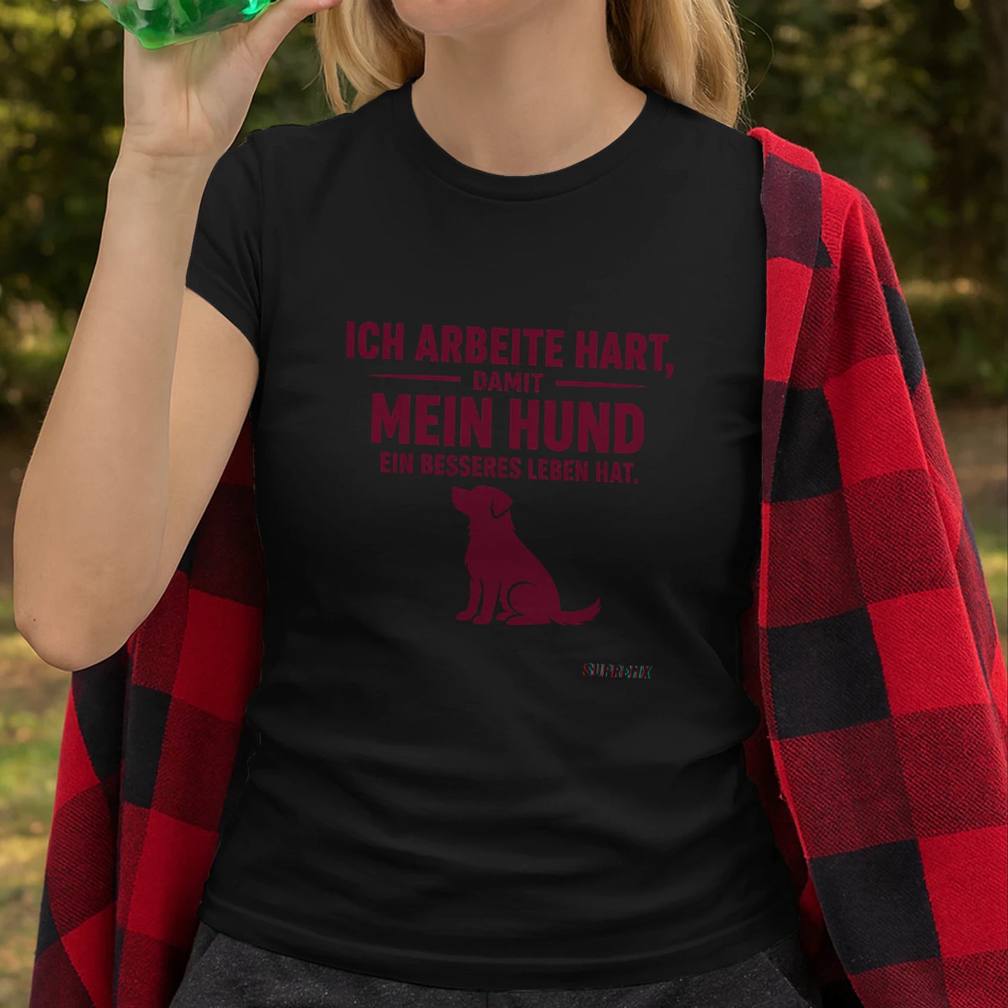 Ich arbeite hart Hunde-T-Shirt, Schwarz - SupremX-Eagle