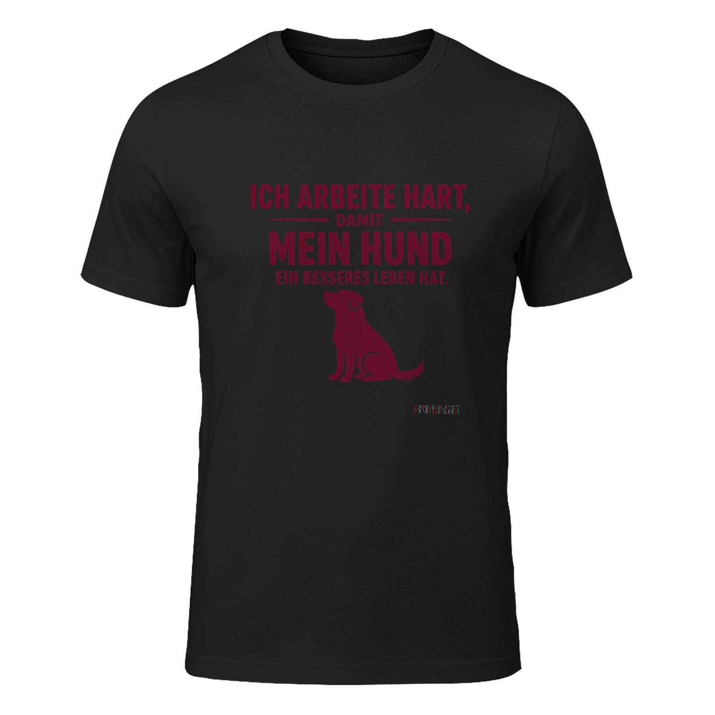 Ich arbeite hart Hunde-T-Shirt, Schwarz - SupremX-Eagle