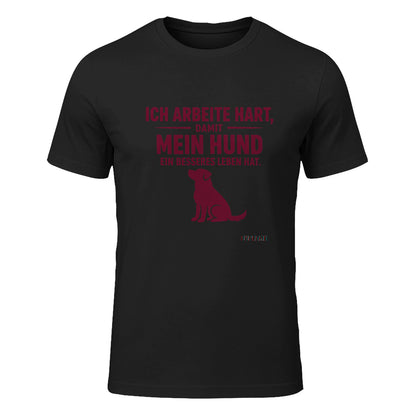 Ich arbeite hart Hunde-T-Shirt, Schwarz - SupremX-Eagle