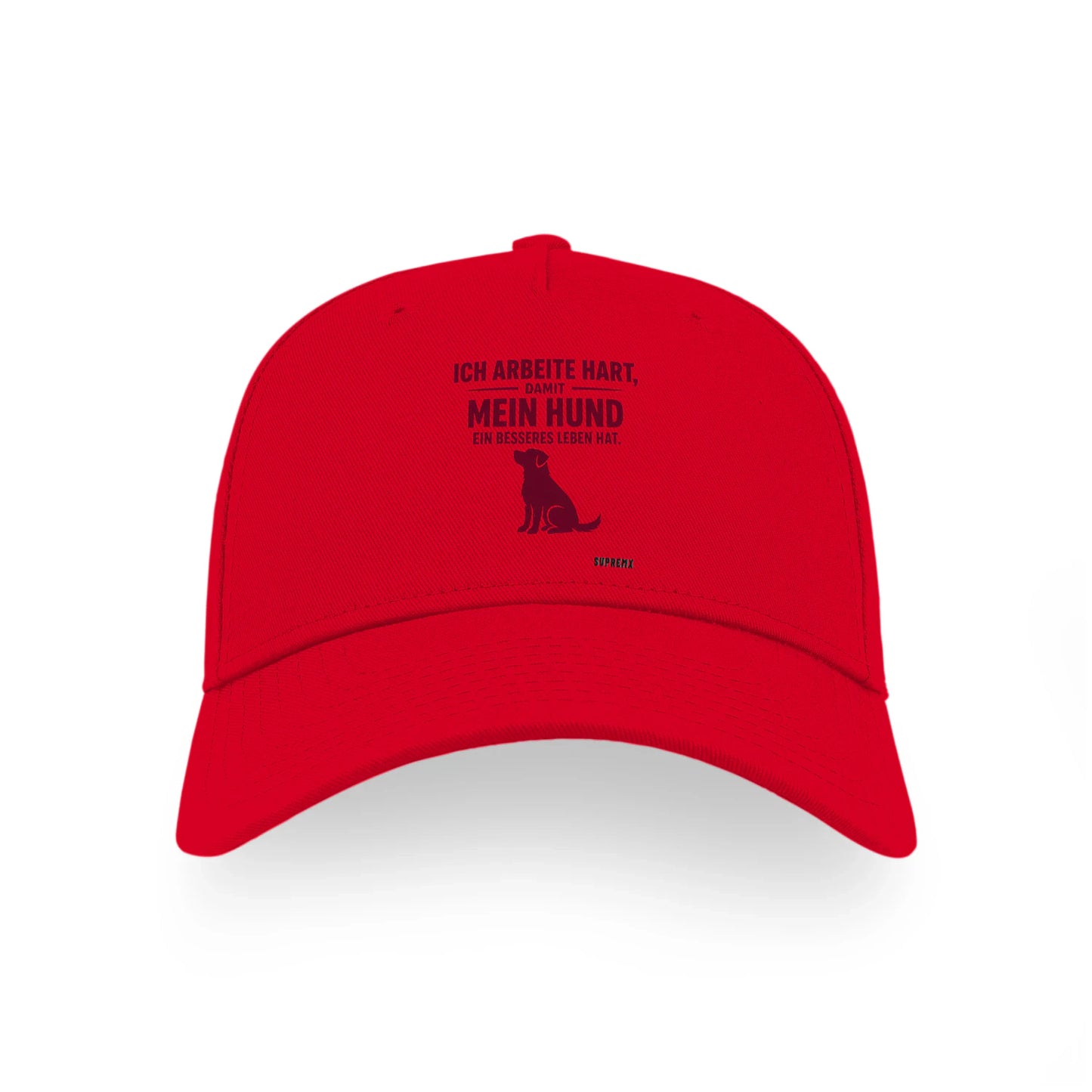 Ich arbeite hart Hunde-Cap, Rot - SupremX-Eagle