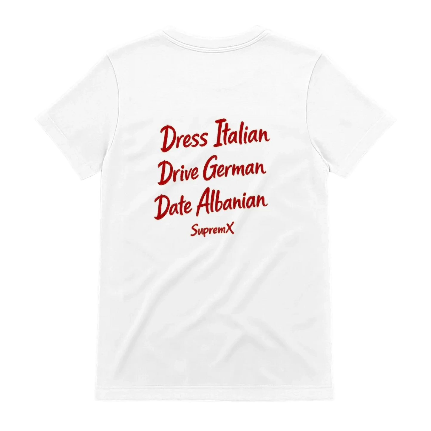 Dress Italian Drive German Date Albanian t-shirt, White - SupremX-Eagle