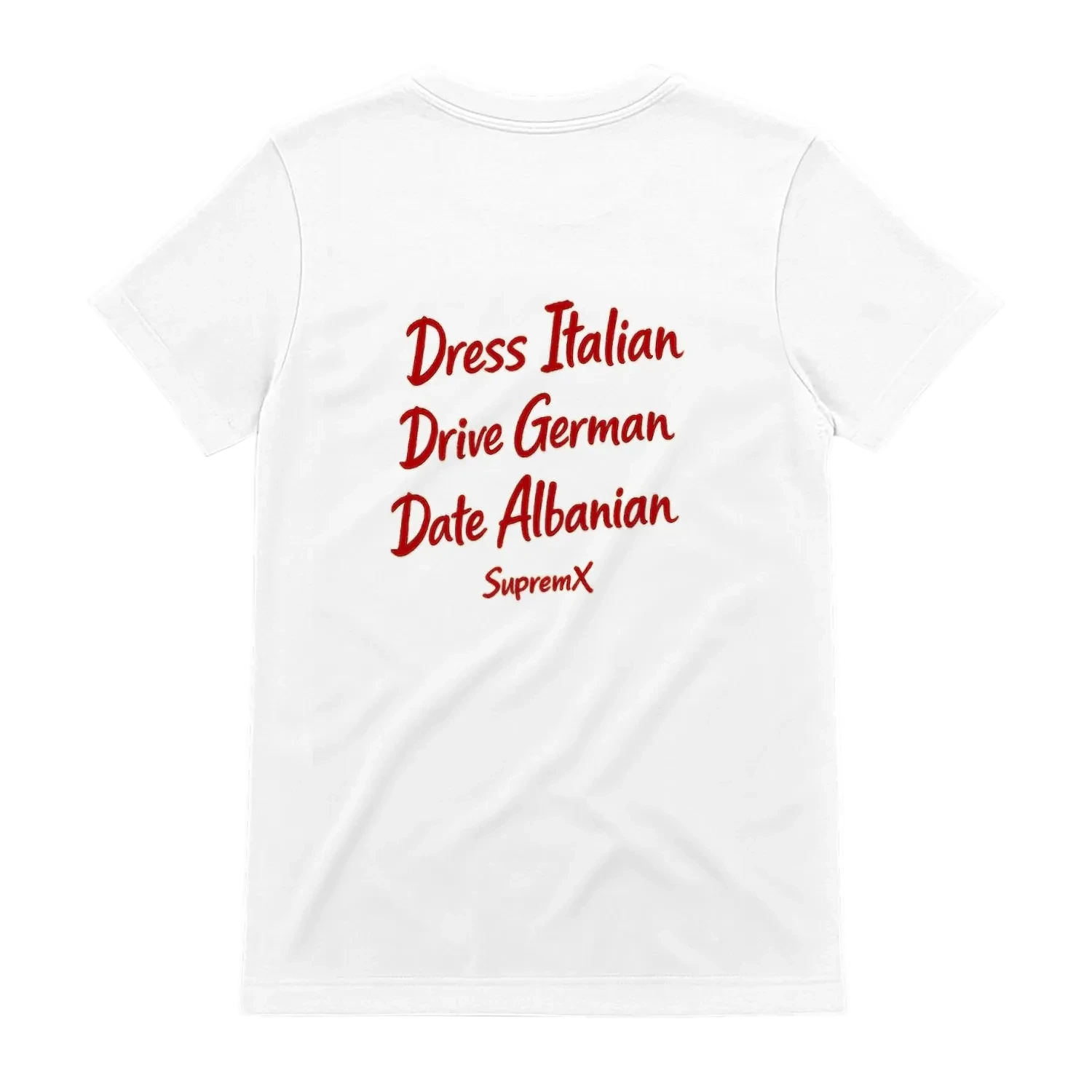 Dress Italian Drive German Date Albanian t-shirt, White - SupremX-Eagle
