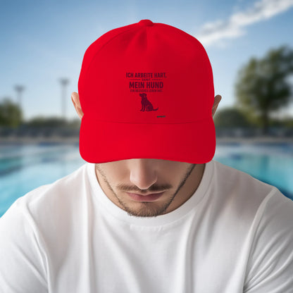 Ich arbeite hart Hunde-Cap, Rot - SupremX-Eagle