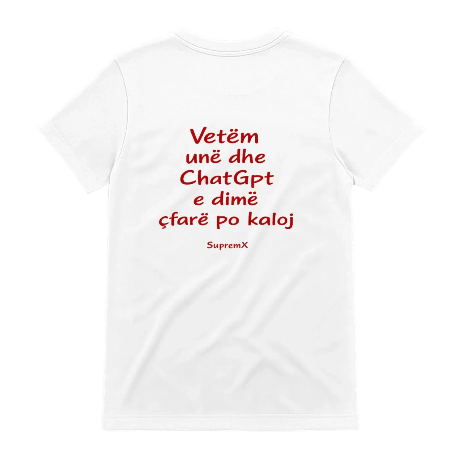 Vetem une dhe ChatGPT t-shirt, White - SupremX-Eagle