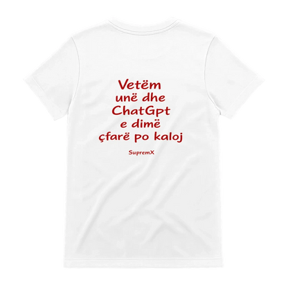 Vetem une dhe ChatGPT t-shirt, White - SupremX-Eagle