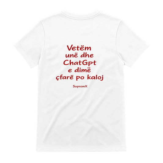 Vetem une dhe ChatGPT t-shirt, White - SupremX-Eagle