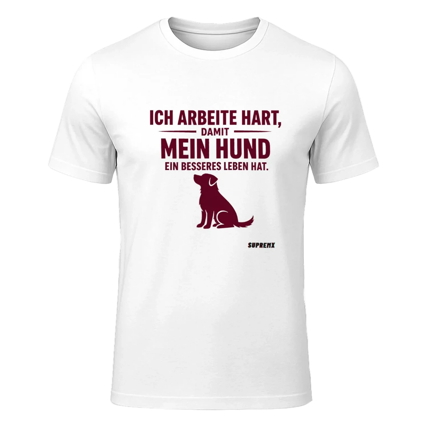 Ich arbeite hart Hunde-T-Shirt, Weiss - SupremX-Eagle