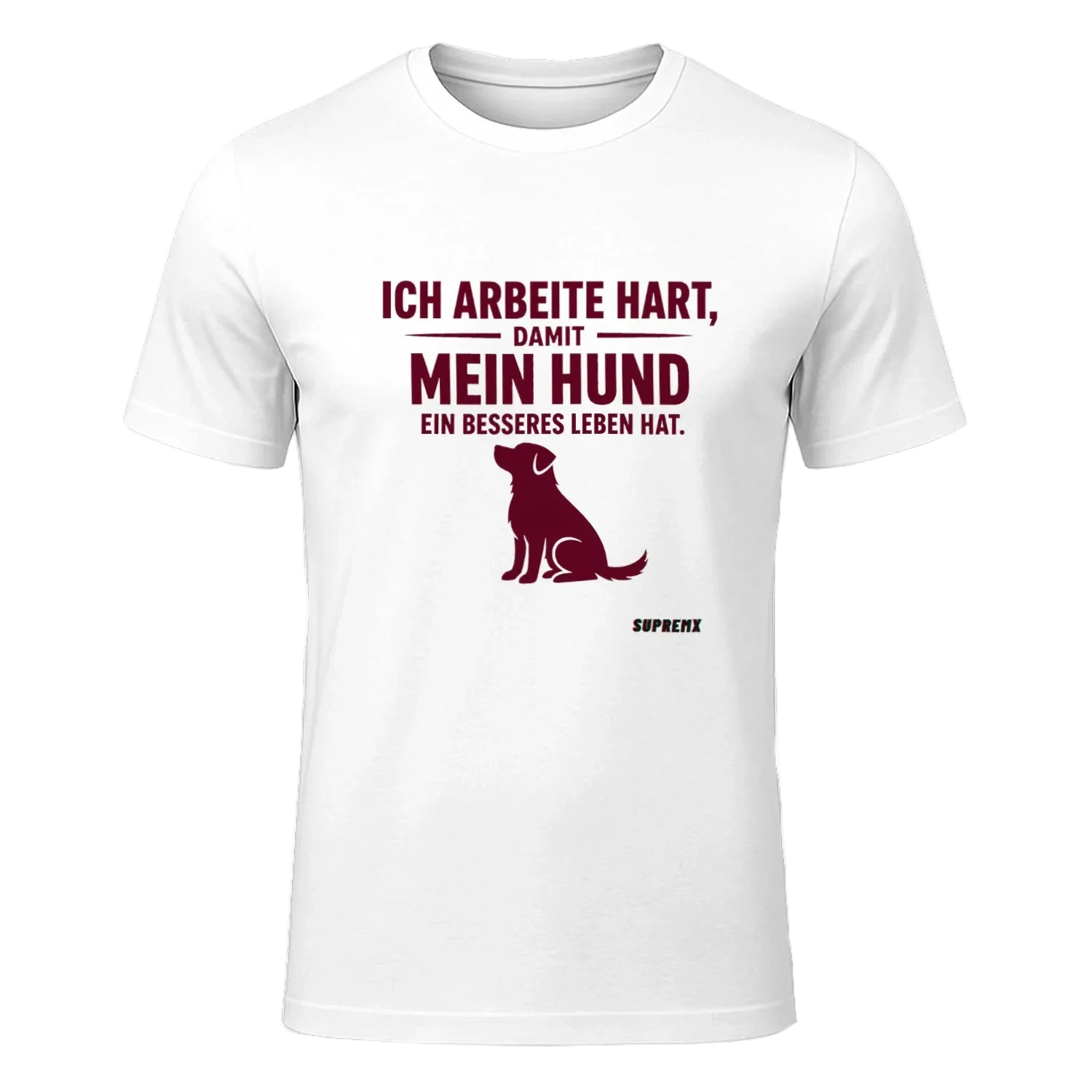 Ich arbeite hart Hunde-T-Shirt, Weiss - SupremX-Eagle